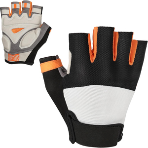 Gants de cyclisme demi-doigts noirs avec surpiqûres bleues, en maille respirante, unisexes, pour l'été et le fitness - Product Image 6