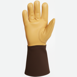 Guantes de soldadura de cuero genuino de alta resistencia, con puños largos de protección, accesorios de seguridad para el trabajo. - Product Image 3
