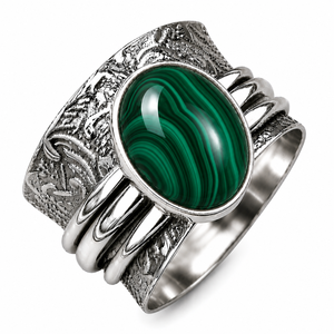 Hydro Malachite <b>Ring</b> Handmade <b>Silver</b> Plated <b>Statement</b> <b>Ring</b> Boho Green Gemstone Jewelry - Product Image 1