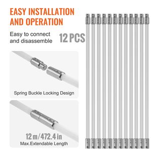 Kit de nettoyage de cheminée de 39 pieds avec 12 tiges flexibles en nylon renforcé, ergonomique, nettoyage à 360 degrés, accessoires pour cheminée - Product Image 4