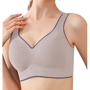 Sujetador Deportivo Personalizado sin Costuras para Niñas, Tejido Elástico Cómodo, Ropa Deportiva para Correr y Gimnasio, Soporte Medio, Secado Rápido, Transpirable - Product Image 4