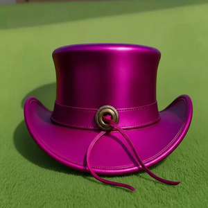 Chapeau haut de forme steampunk rose métallisé fait main de qualité supérieure, style chapeau de fabricant de chapeaux victorien, pour festival et cosplay - Product Image 4