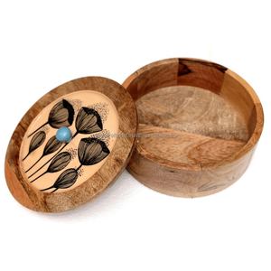 กล่องไม้เก็บเครื่องเทศแบบดั้งเดิมพร้อมฝาปิดภาชนะใส่เครื่องเทศทำด้วยมือสำหรับห้องครัวเหนือกาลเวลา - Product Image 3