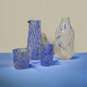 Ensemble de carafes bleues artisanales de luxe en verre pour l'eau et les boissons, vaisselle de cuisine personnalisée de haute qualité, nouveaux cadeaux indiens pour mariage et Noël - Product Image 4