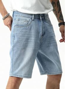 Shorts en jean baggy pour hommes, coupe ample, style vintage, jambes larges, streetwear oversize, hip hop, décontracté, en denim. - Product Image 4