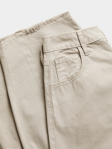 Pantalon large pour femme, taille haute, coupe décontractée, style minimaliste, beige, streetwear, confortable pour le quotidien - Product Image 5