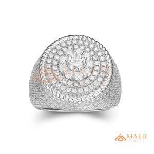 Mens Silver Tone Moissanite Cluster <b>Ring</b> Luxury Hip Hop <b>Statement</b> <b>Ring</b> Fashion Jewelry for Men - Product Image 5