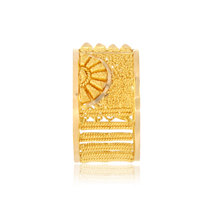 18K Gold Plated Wide Openwork Geometric <b>Ring</b> for Women Luxury Dubai <b>Arabic</b> Style Statement Finger <b>Ring</b> - Product Image 3