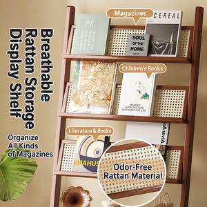 Leaning Ladder <b>Bookshelf</b> Modern Multi-Tier <b>Open</b> Shelves Space-Saving Display Storage Organizer Apartment Living Room Bedroom - Product Image 6