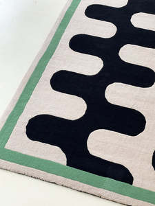 Custom Modern Handmade Wool <b>Carpet</b> black Irregular Shape Tufted Rug Washable for Living Room Guest Room Home Decor Picnics - Product Image 2