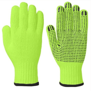 Gants tricotés en polyester 13G à pois en PVC à un côté, taille XL, doublure en coton doux, protection de la sécurité alimentaire et professionnelle - Product Image 5