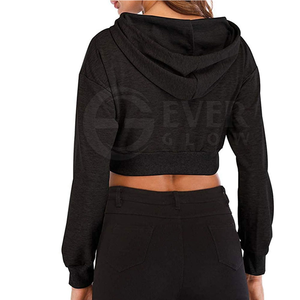 Sudadera Corta Sencilla con Capucha para Mujer, Sudadera Corta para Invierno - Product Image 3