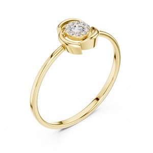 Anillos de oro macizo de 14k para mujer con diamantes de corte redondo minimalistas de Aries Jewel Designer, ideales para regalo, compromiso, aniversario, boda. - Product Image 3