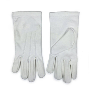 Wholesale White Full Finger Masonic Gloves Cotton Classical Style Solid Color <b>Button</b> Cuff Sew-On Embroidered - Product Image 6