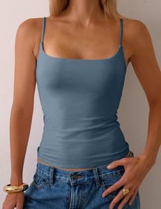 Camisola de Algodón Acanalado sin Costuras para Mujer al por Mayor con Logo Personalizado, Top sin Mangas Elástico con Tirantes Finos, Camiseta Básica de Moda - Product Image 2