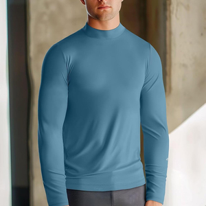 Durable Polyester Mens Oversized Long Sleeve Compression <b>Shirt</b> Custom Logo Athletic Baselayer for Workout and Sports Training - Product Image 6