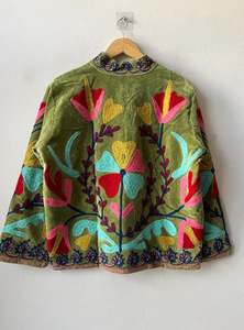 Chaqueta Larga Suzani Bordada a Mano, Elegante y Atractiva, para Mujer, Primavera 2026, Estilo Bohemio, Gitano, Crewel, Regalo Especial para Festivales - Product Image 3