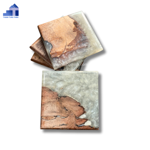 Modern Wood Resin Cutting <b>Board</b> Square Natural Edge Design Durable Vietnam Made - Product Image 4