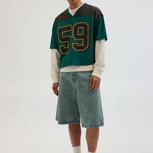 Customizable Breathable <b>Mesh</b> <b>Short</b> Sleeve American Football Jersey for Adults-Hip Hop Sports Practice T-shirt - Product Image 5