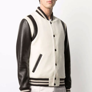 Chaquetas Letterman de Buena Calidad 2025 al por Mayor para Hombre, Chaqueta Varsity de Invierno con Cuerpo de Lana y Mangas de Cuero, Servicio OEM ODM - Product Image 2