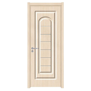 Porte de chambre en bois MDF avec placage PVC, design minimaliste, résistante à l'humidité et à la chaleur, avec cadre et accessoires - Product Image 2