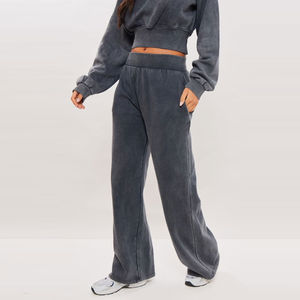 ผู้ผลิตกางเกงวอร์มขาบานสำหรับผู้หญิงแบบ OEM ขายส่งชุดกีฬา รับผลิตกางเกงออกกำลังกายพร้อมบริการพิมพ์โลโก้หรือปักลาย - Product Image 2