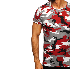 Mens <b>Camouflage</b> Print Tee Shirt Streetwear Oversized Cotton Casual Loose Fit Short Sleeve Summer Top - Product Image 2