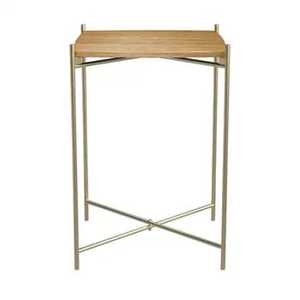 Round White Top Side <b>Table</b> Gold Curved <b>Legs</b> Minimalist Modern Handcrafted Eco Friendly Living Room Bedroom Furniture - Product Image 2