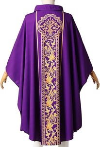 Chasubles de style surdimensionné de haute qualité, vêtements traditionnels pour prêtres, robes de clergé unies avec motifs brodés et imprimés - Product Image 5