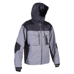 Veste de pêche imperméable respirante pour homme, dernière conception, gris noir, à capuche, fermeture éclair, poche avant, vêtements d'extérieur - Product Image 1