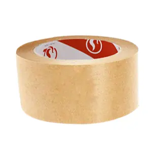 Single-Sided Hotmelt Adhesive Kraft Paper Tape Waterproof 130mic Thickness for Carton Sealing and Water Activated