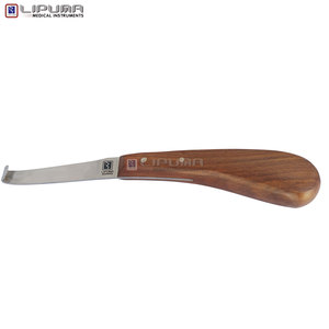 Hoof <b>Knife</b> <b>Sharpener</b> Farrier 22cm Hoof Trimming <b>Knife</b> Wooden Handle Blade Simple Left Hand Hoof <b>Knife</b> Horses Veterinary - Product Image 4