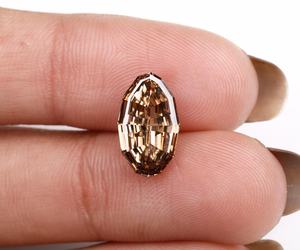 3.54 CT Champagne Fancy Vivid Color Laser <b>Drilled</b> Lab Grown <b>Step</b> Cut Oval Diamond IGI Certified Engagement & Wedding Ring - Product Image 4