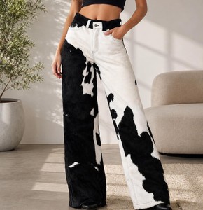 Pantalon en cuir de vachette pour femme, cuir véritable de qualité supérieure, taille haute, tendance, mode décontractée, streetwear, fournisseur OEM personnalisé, usine - Product Image 5