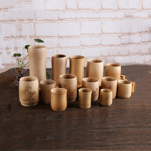 Tasse à eau en bambou naturel sculpté, tasse à thé, bière, café, jus, tasse à boire artisanale en bois - Product Image 6