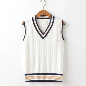 <b>Men's</b> Knitted Sweaters for <b>Men</b> Blue <b>Sleeveless</b> Man Clothes V Neck Vest Red Waistcoat <b>Jumpers</b> Sweat-shirt Cigaret Cotton - Product Image 2
