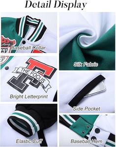 Veste universitaire courte personnalisée pour femme, col montant, blocs de couleur, logo, boutonnée, uniforme d'hiver - Product Image 5