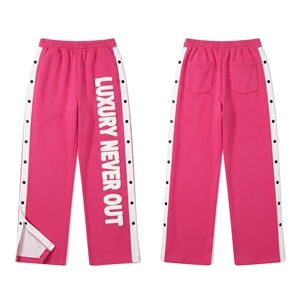 Pantalones Deportivos Unisex de Forro Polar 100% con Botones Laterales, Pantalones Deportivos de Pierna Ancha con Botones Laterales para Invierno, Pantalones Deportivos con Cintura Elástica y Botones Laterales - Product Image 2