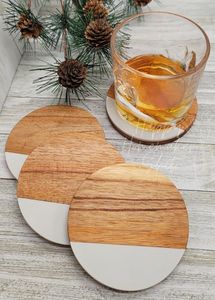 Posavasos hexagonales redondos pulidos de mármol natural, decorativos para fiestas, para bebidas, tazas de café, de la colección Hecho a Mano. - Product Image 2