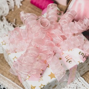 Cintas de Regalo de Organza de Doble Cara con Lazo de Mariposa Personalizado, Color Sólido, Rosa Brillante, Tejidas para el Día de San Valentín y el Día de la Madre - Product Image 5