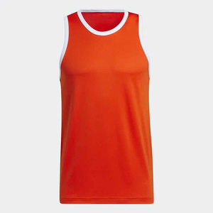 Maillot de basket sans manches pour homme, orange, coupe athlétique, couleur unie, évacuation de l'humidité, vêtements de sport toutes saisons - Product Image 3