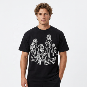 Camiseta Negra de Manga Corta para Hombre, Cuello Redondo, Casual, 100% Poliéster, Impresión Serigráfica, Ecológica, Corte Regular - Product Image 5