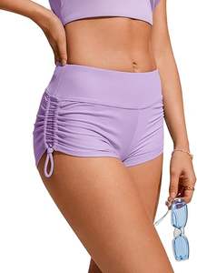 Últimos Shorts de Baño de Cintura Alta para Mujer, Novedad, Parte Inferior de Traje de Baño con Lateral Fruncido Ajustable y Transpirable - Product Image 5