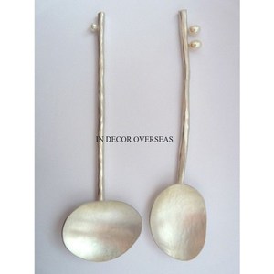 Cuillères de service minimalistes en métal avec détail perlé, finition mate, ensemble de couverts pour mariage, vente chaude, ensemble de couverts au prix le plus bas - Product Image 1
