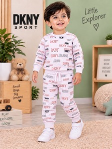 Export Quality Stockify Kids <b>Winter</b> Full Sleeve Branded Sweatshirt Pant Set Stylish <b>Warm</b> Casual Clothing For Kids For Sale - Product Image 3