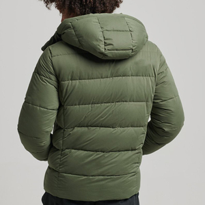 Windproof Water Proof Jacket Solid Color Winter Warm <b>Padded</b> Polyester Cotton Quilted <b>Coat</b> Fleece Quilted Mens Puffer Jackets - Product Image 3