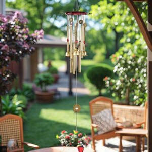 Carillons éoliens en métal pour extérieur, cloches suspendues décoratives pour jardin, patio, balcon, cour, maison, son apaisant, ornement, cadeau zen om - Product Image 2