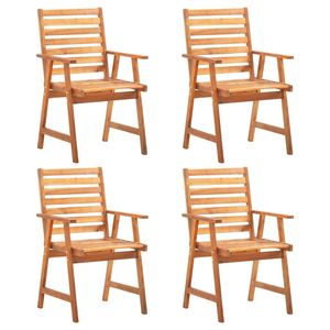 Juego de Comedor de Jardín de 5 Piezas de Madera de Acacia Sólida, Colección de Madera Natural para Comer al Aire Libre - Product Image 3