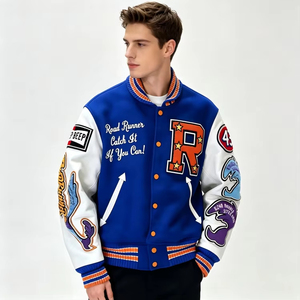 Custom Men's Varsity <b>Jacket</b> Wholesale <b>Retro</b> Vintage <b>Leather</b> Sleeve Letter Embroidered Bomber <b>Jacket</b> Custom Varsity <b>Jacket</b> - Product Image 5