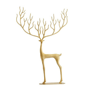 Ornement de cerf en aluminium métallique de style nordique de luxe, taille et couleur personnalisables, réutilisable, décoration de fête contemporaine - Product Image 5
